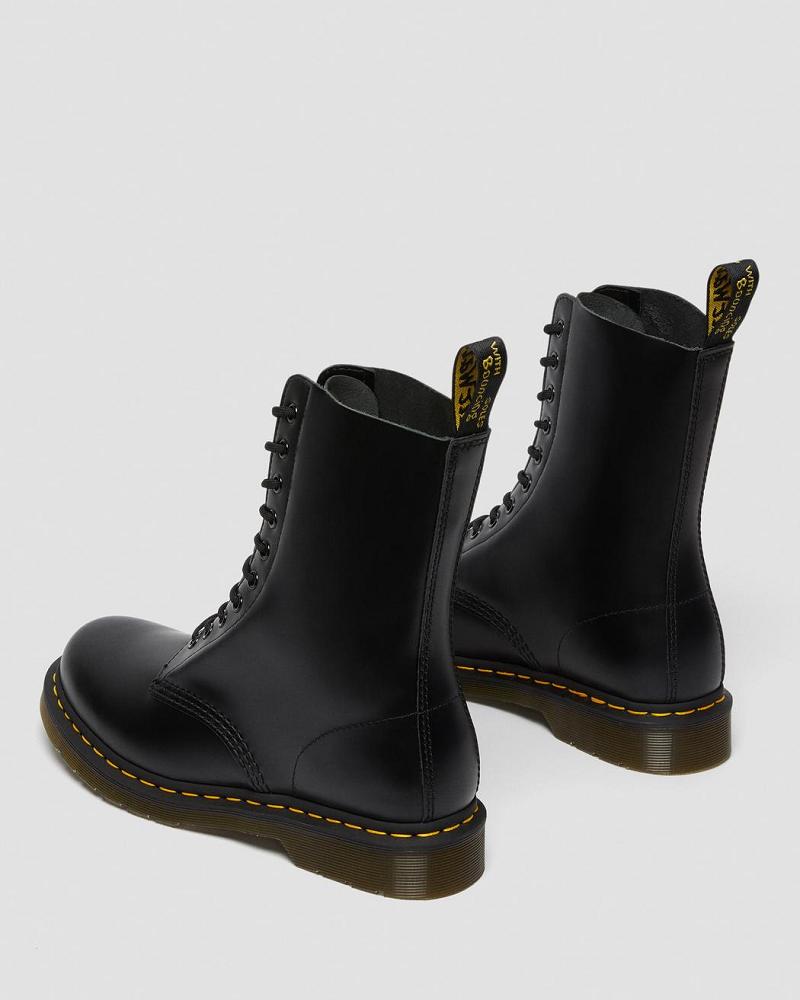 Dr Martens 1490 Smooth Læder Mid Calf Ankelstøvler Herre Sort | DK 416DFM